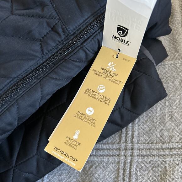 NEW Noble Equestrian Quilted Jacket Women's Size Large Black Insulated Warm - Picture 10 of 12